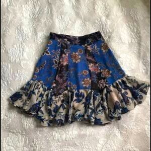 ZARA Chiffon Floral Fit& Flare Ruffles Skirt Size XS